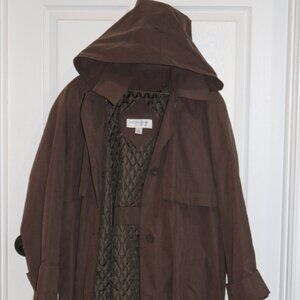 Andrea Brem New York chocolate brown/bronze women's all-season trench. Size 12.